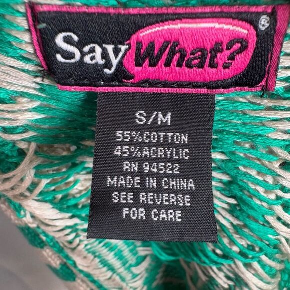 Kelly green and tan tassels cardigan sweater vest size s/m NWOT - Picture 5 of 5